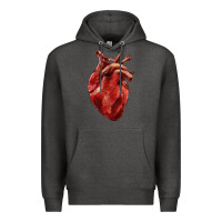 Charcoal Heather Anatomical heart Premium Hoodie - RanaPortraitStore