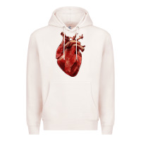 Pale Pink Anatomical heart Premium Hoodie - RanaPortraitStore