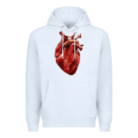 White Anatomical heart Premium Hoodie - RanaPortraitStore