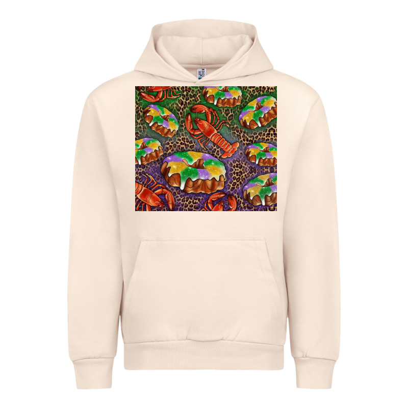 Mardi Gras King Cake And Crawfish Urban Hoodie by RanaPortraitStore | Teevron
