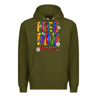 Army Green free dad hugs Premium Hoodie - texasbilliewilder