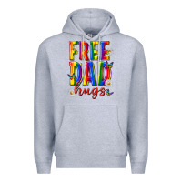 Heather Grey free dad hugs Premium Hoodie - texasbilliewilder