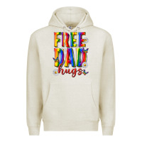 Oatmeal Heather free dad hugs Premium Hoodie - texasbilliewilder