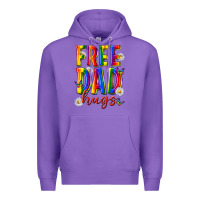 Purple free dad hugs Premium Hoodie - texasbilliewilder