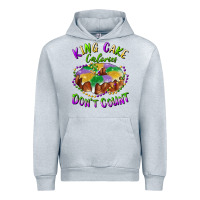 Heather Grey mardi gras king cake calories don't count Urban Hoodie - RanaPortraitStore