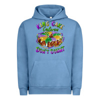 Pigment Pebble Blue mardi gras king cake calories don't count Urban Hoodie - RanaPortraitStore