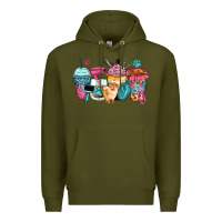 Army Green pet groomer coffee cups Premium Hoodie - Zillion Design Studio