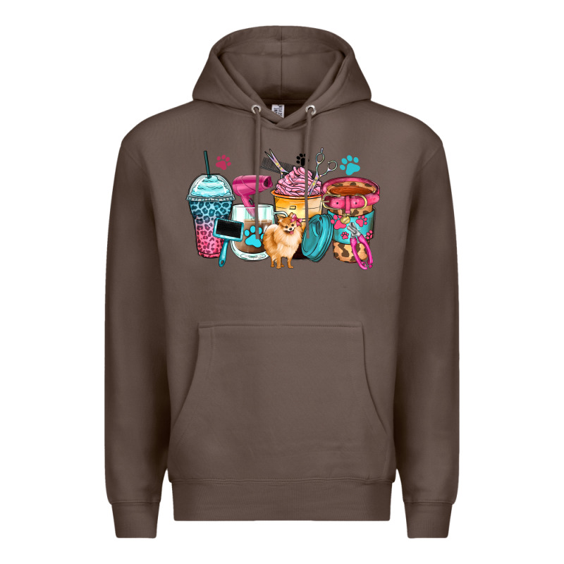 Pet Groomer Coffee Cups Premium Hoodie by Zillion Design Studio | Teevron