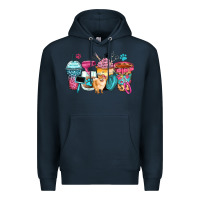 Navy pet groomer coffee cups Premium Hoodie - Zillion Design Studio