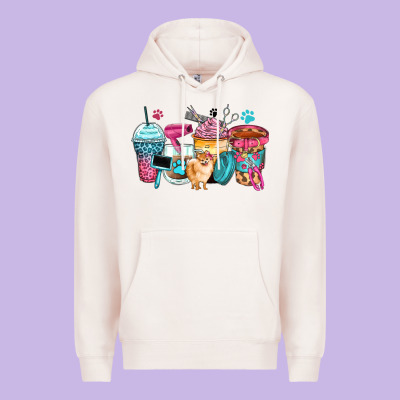 Pet Groomer Coffee Cups Premium Hoodie Designed By Zillion Design Studio