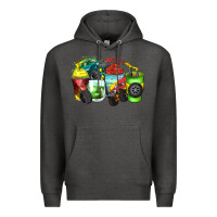 Charcoal Heather monster truck coffee cups Premium Hoodie - Zillion Design Studio