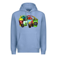 Colony Blue monster truck coffee cups Premium Hoodie - Zillion Design Studio