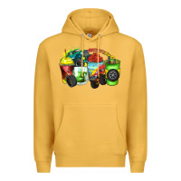 Mustard monster truck coffee cups Premium Hoodie - Zillion Design Studio
