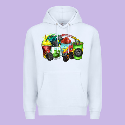 Monster Truck Coffee Cups Premium Hoodie Designed By Zillion Design Studio