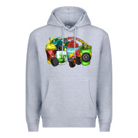 Heather Grey monster truck coffee cups Premium Hoodie - Zillion Design Studio