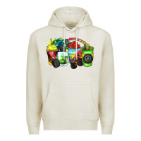 Oatmeal Heather monster truck coffee cups Premium Hoodie - Zillion Design Studio