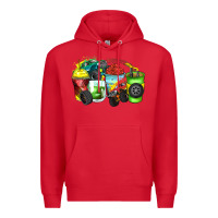 Red monster truck coffee cups Premium Hoodie - Zillion Design Studio
