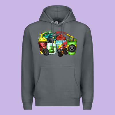 Monster Truck Coffee Cups Premium Hoodie Designed By Zillion Design Studio