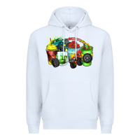 White monster truck coffee cups Premium Hoodie - Zillion Design Studio