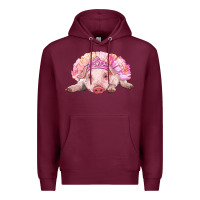 Burgundy Balerina Baby Pig With Tutu Premium Hoodie - RanaPortraitStore