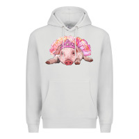 Dove Grey Balerina Baby Pig With Tutu Premium Hoodie - RanaPortraitStore