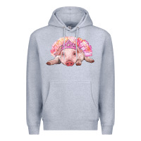 Heather Grey Balerina Baby Pig With Tutu Premium Hoodie - RanaPortraitStore