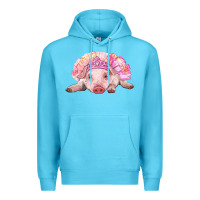Ocean Blue Balerina Baby Pig With Tutu Premium Hoodie - RanaPortraitStore