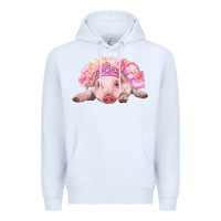White Balerina Baby Pig With Tutu Premium Hoodie - RanaPortraitStore