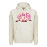 Oatmeal Heather Balerina Baby Pig With Tutu Premium Hoodie - RanaPortraitStore