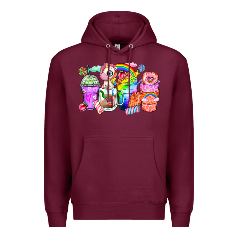 Unicorn Coffee Cups Premium Hoodie by Zillion Design Studio | Teevron