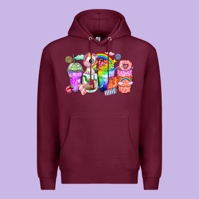 Unicorn Coffee Cups Premium Hoodie Designed By Zillion Design Studio