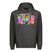 Charcoal Heather unicorn coffee cups Premium Hoodie - Zillion Design Studio