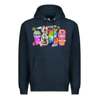 Navy unicorn coffee cups Premium Hoodie - Zillion Design Studio