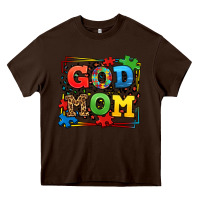 Chocolate Brown autism god mom Heavy Core Tee - LillyAllenDesigns