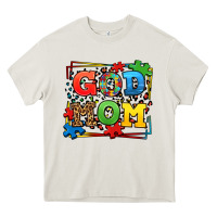 Cream autism god mom Heavy Core Tee - LillyAllenDesigns