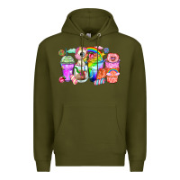 Army Green unicorn coffee cups Premium Hoodie - Zillion Design Studio
