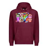 Burgundy unicorn coffee cups Premium Hoodie - Zillion Design Studio