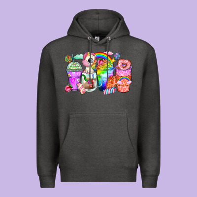 Unicorn Coffee Cups Premium Hoodie Designed By Zillion Design Studio
