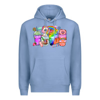 Colony Blue unicorn coffee cups Premium Hoodie - Zillion Design Studio