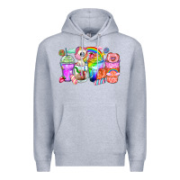 Heather Grey unicorn coffee cups Premium Hoodie - Zillion Design Studio