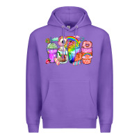 Purple unicorn coffee cups Premium Hoodie - Zillion Design Studio
