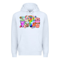 White unicorn coffee cups Premium Hoodie - Zillion Design Studio