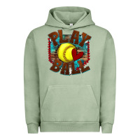 Pigment Oil Green play ball softball Urban Hoodie - texasbilliewilder