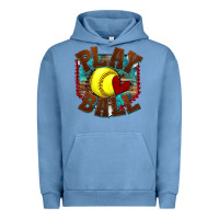 Pigment Pebble Blue play ball softball Urban Hoodie - texasbilliewilder