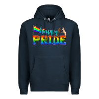 Navy happy pride Premium Hoodie - texasbilliewilder