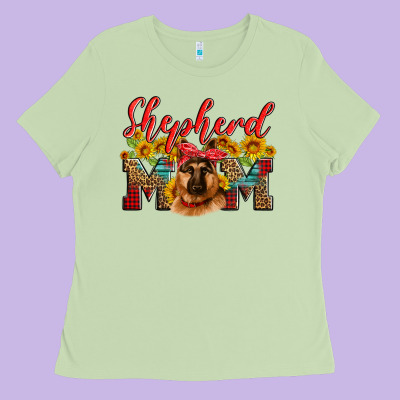 German Shepherd Mom Ladies Tee Designed By Artiststas