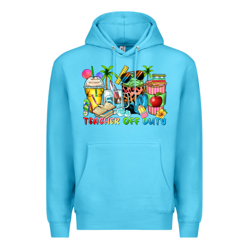 Teacher Off Duty Coffee Cups Premium Hoodie by Zillion Design Studio | Teevron