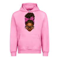 Fuchsia Pink afro messy bun pink leopard bow Urban Hoodie - texasbilliewilder