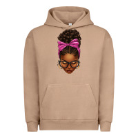Pigment Burro afro messy bun pink leopard bow Urban Hoodie - texasbilliewilder