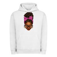Pigment Lunar Rock afro messy bun pink leopard bow Urban Hoodie - texasbilliewilder